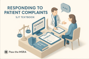 Doctor listening to Patient Complaints MSRA SJT scenario with empathy